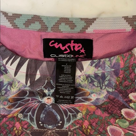 Custo Barcelona sz 2 long sleeve tunic- fab print - Picture 4 of 4